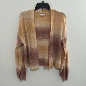 American Eagle Open Front Cardigan Ombré Orange and Purple Size XXS